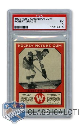 1933-34 Canadian Gum V252 Robert "Bob" Gracie RC - Graded PSA 5