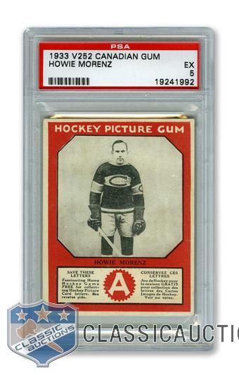 1933-34 Canadian Gum V252 HOFer Howie "The Stratford Streak" Morenz - Graded PSA 5