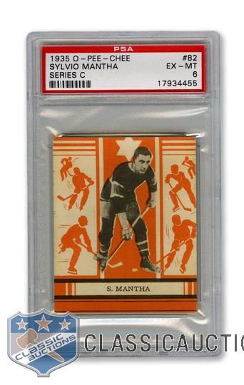 1935-36 O-Pee-Chee Series "C" #82 HOFer Sylvio Mantha - Graded PSA 6