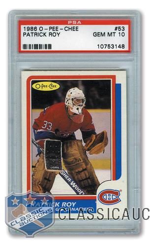 1986-87 O-Pee-Chee #53 HOFer Patrick Roy RC - Graded PSA 10 - Highest Graded!