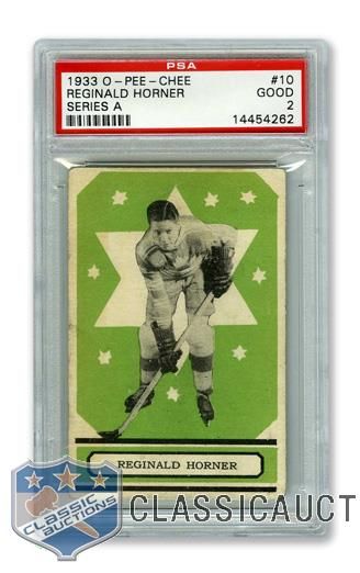 1933-34 O-Pee-Chee Series A #10 HOFer Red Horner RC - Graded PSA 2