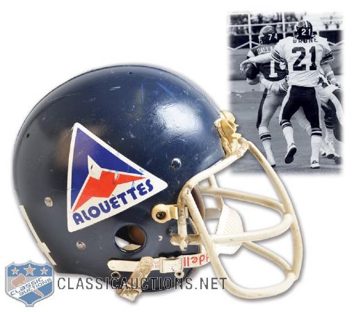 Peter Dalla Rivas 1981 Montreal Alouettes Game-Worn Suspension Helmet with LOA