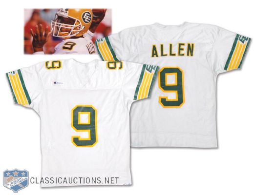 Damon Allens 1987 Edmonton Eskimos Game-Worn Jersey - Team Repairs!