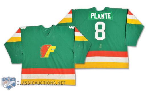 Michel Plantes Mid-1970s NAHL Philadelphia Firebirds Game-Worn Jersey - Team Repairs!