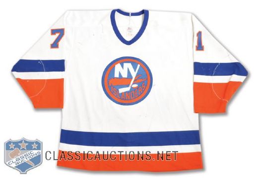 Jack Duffys Early-1990s New York Islanders Game-Worn Pre-Season Jersey