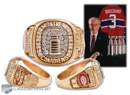 Emile "Butch" Bouchards Montreal Canadiens Stanley Cup 10K Gold Tribute Ring