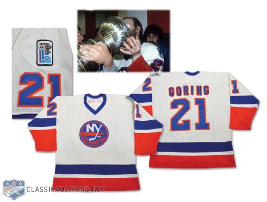 Robert "Butch" Goring 1979-80 New York Islanders Game-Worn Stanley Cup Finals Jersey with Lake Placid Olympic Patch - Photo-Matched!
