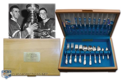 Jean Beliveaus 1959-60 Montreal Canadiens Stanley Cup Championships Cutlery Set