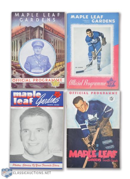 Toronto Maple Leafs 1943-50 Hockey Program Collection of 4