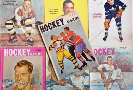 1950s Blueline Magazine Near Set (38/41) and Hockey Pictorial Magazines (26)