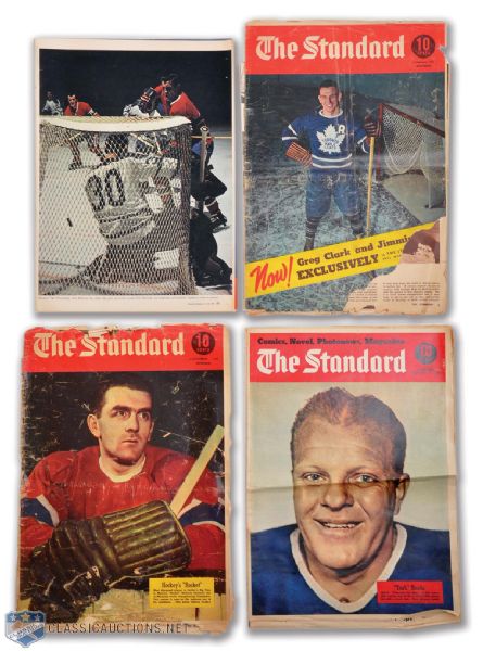 Vintage Assortment of 1940s to 1960s NHL Newspaper and Magazine Clippings