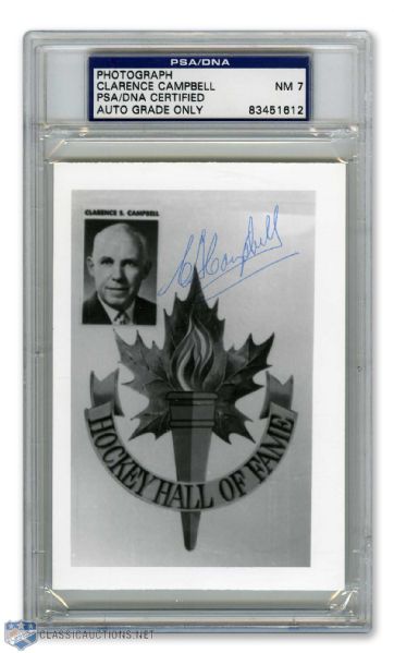 Deceased HOFer Clarence Campbell Signed Photo Authenticated by PSA/DNA
