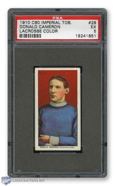 1910-11 Imperial Tobacco C60 #29 Donald Cameron RC - Graded PSA 5 - Highest Graded!