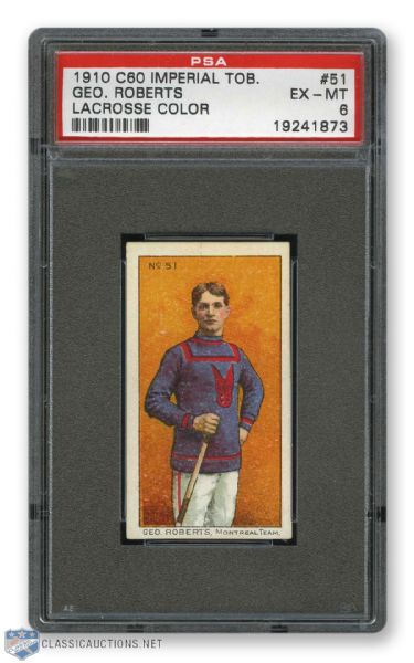 1910-11 Imperial Tobacco C60 #51 George Roberts RC - Graded PSA 6 - Highest Graded!