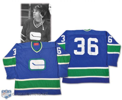 Dennis Kearns Mid-1970s Vancouver Canucks Game-Worn Jersey