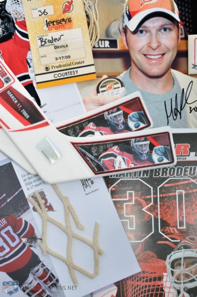 Martin Brodeur 552th Win Autograph and Memorabilia Collection of 10 from Family
