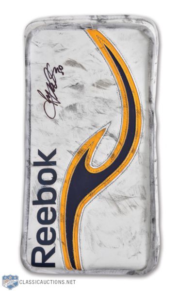 Ryan Millers Early-2010s Buffalo Sabres Signed Reebok Game-Used Blocker