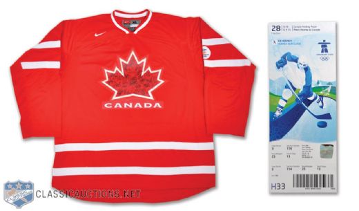 Team Canada 2010 Winter Olympics Gold Medal Winners Team-Signed Jersey by 23