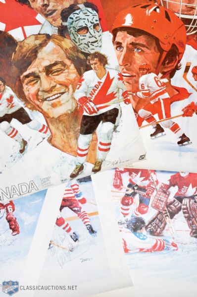 Canada Cup Poster and Lithograph Collection of 13 Signed by Bobby Orr and Others