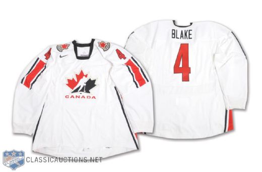 Rob Blakes 2006 Olympics Team Canada Game-Worn Jersey with LOA