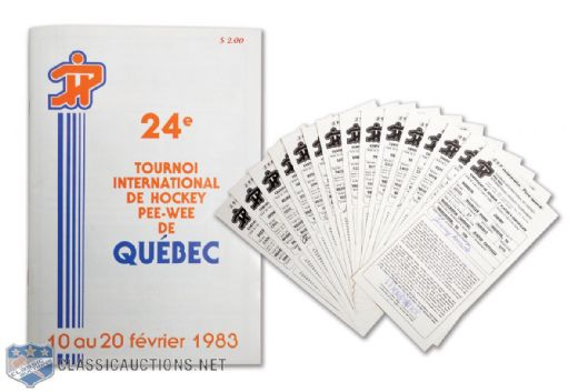 1983 Quebec Pee-Wee Tournament Signed Players Certificates (15) with Jeremy Roenick