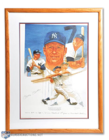 Mickey Mantle 1986 Signed "Decathlon" Limited-Edition Framed Print (23" x 30")