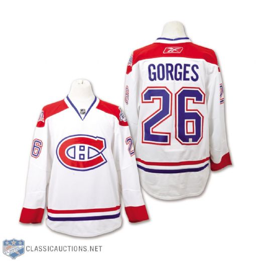 Josh Gorges 2008-09 Montreal Canadiens Game-Worn Two-Patch Jersey with Team LOA