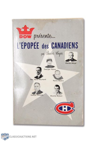 Maurice Richard Vintage-Signed 1956 "LEpopee des Canadiens" Book