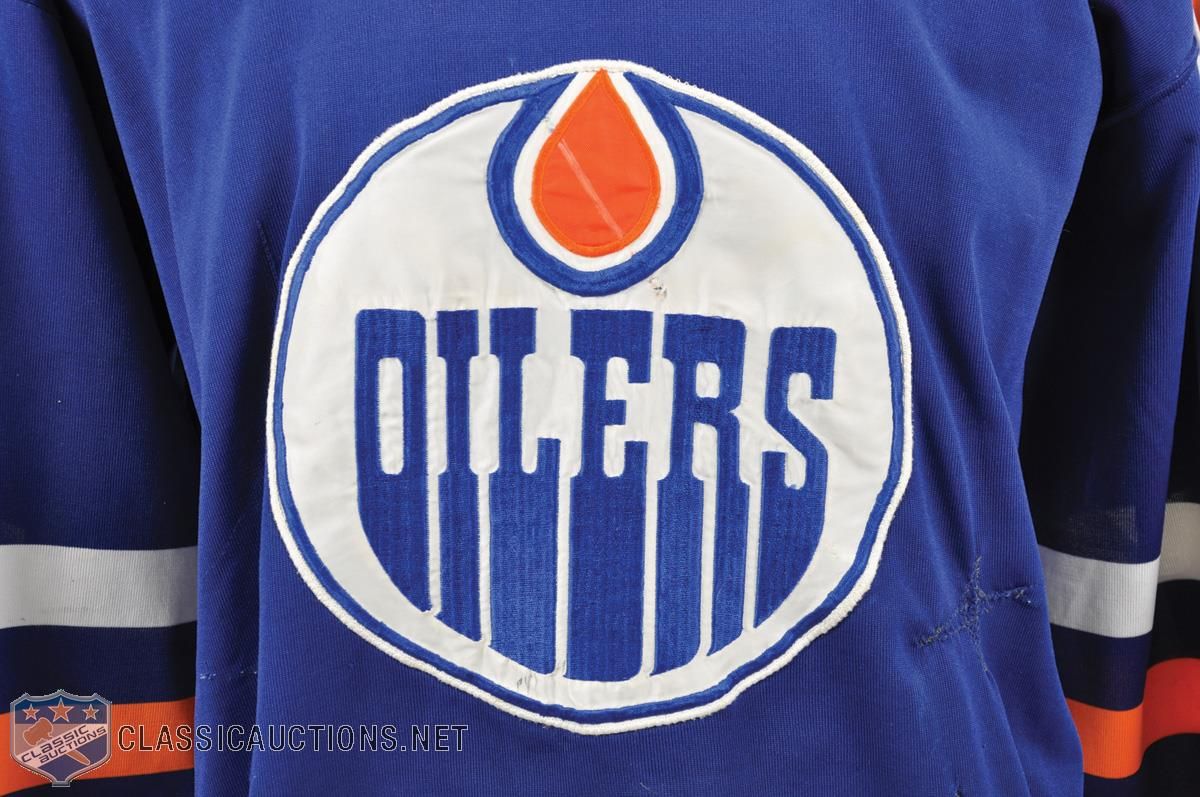 1980-81 Paul Coffey Game Worn Edmonton Oilers Rookie Jersey., Lot  #82538