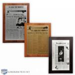 Brett Hulls St. Louis Post-Dispatch Plaques (3) Featuring Two 500th Goal Commemorative Ones