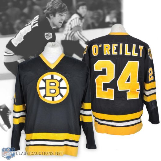 Terry OReillys 1977-78 and 1978-79 Boston Bruins Game-Worn Jersey - 50+ Team Repairs! - Photo-Matched!