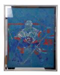 Billy Smiths 1982 New York Islanders "Point Shot" Framed Painting by Len Rosolio <br>(44 1/4" x 36 1/4")