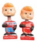 1961-63 Montreal Canadiens and Detroit Red Wings Mini Nodders / Bobble Head Dolls 