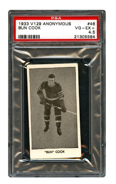 1933-34 Anonymous V129 Hockey Card #46 Frederick "Bun" Cook RC <br>- Graded PSA 4.5