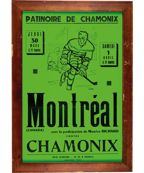 Rare 1960s Maurice Richard Chamonix France Framed Advertising Poster (18 ½” x 26”) 