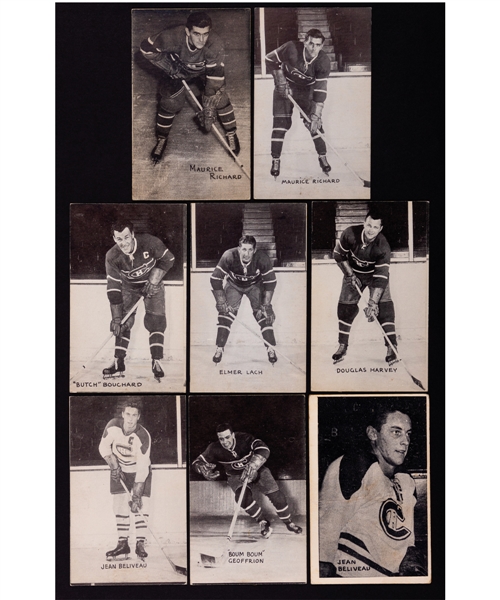 1948-1952 Montreal Canadiens Canadian Hockey Exhibit Card Collection of 44