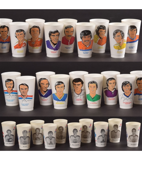 1970s and 1980s 7-Eleven WHA/NHL Slurpee Cup Collection of 110+ Including Other Sports/Brands