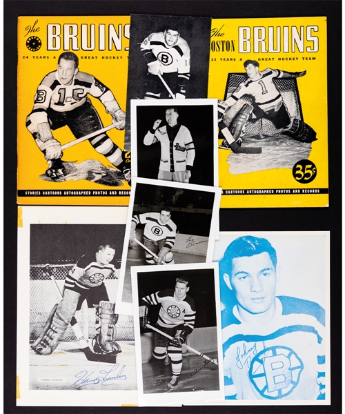 Boston Bruins 1950s/60s Postcard and Team-Issued Photo Collection of 82 Plus 1946-47 and 1947-48 Yearbooks 
