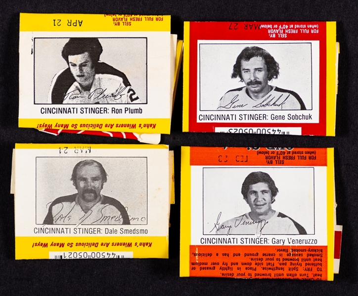 1975-76 Kahn’s Cincinnati Stingers Wrappers Near Complete Set (12/14)