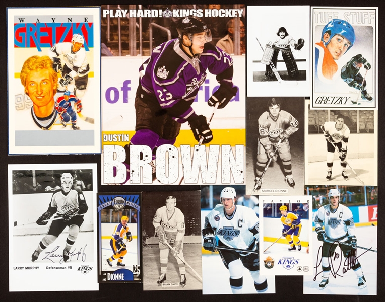 Los Angeles Kings 1967-68 to 2007-08 Postcard and Program Insert Collection of 325+ including 84 signed! 