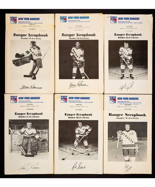 New York Rangers 1969-70 to 1978-79 Madison Square Garden Program Insert/Media Notes Collection of 220+