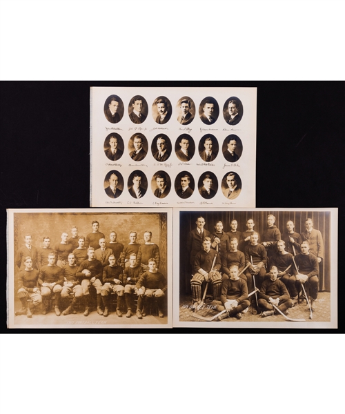 Hobey Baker Princeton College 1913 Football and 1914 Hockey Team Photos (9” x 12”) 
