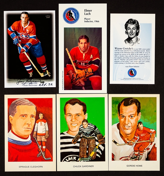 Hockey Hall of Fame Collection Including HOFers Signed Postcard-Size Pictures (32), 1983 HHOF Postcard Complete Set of 240 and Various Hall of Fames Memorabilia