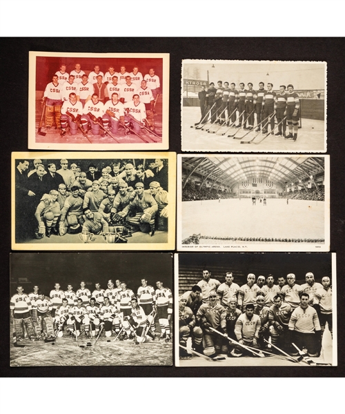 Team USA, Team Russia and Other Countries 1930s/1960s World Championships & International Hockey Postcard, Photo and Other Memorabilia Collection of 200+