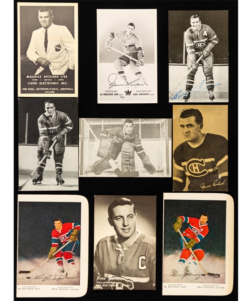 Large Montreal Canadiens 1950s to 1970s Black and White Postcard Collection of 400+ Plus Additional Specialty Postcards, Original Photos and More 