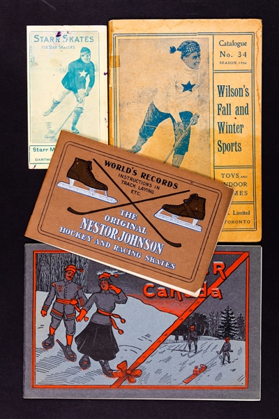 Antique Early-1900s Starr, Harold A Wilson and Nestor Johnson Hockey Catalog and Brochure Collection of 3 Plus Antique Pictorial Booklets (3) 