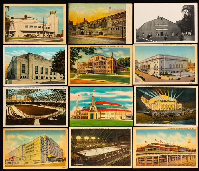 Massive Vintage and Modern Canadian and American Hockey Arenas / Rinks Postcard Collection of 540 - Original Six Arenas! 