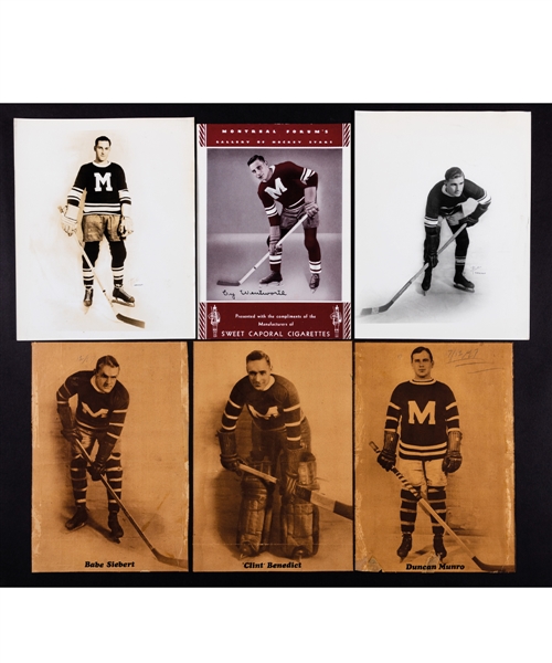 Montreal Maroons Vintage Rice Studios Photo and 1927-28 Newspaper Picture Collection of 20 