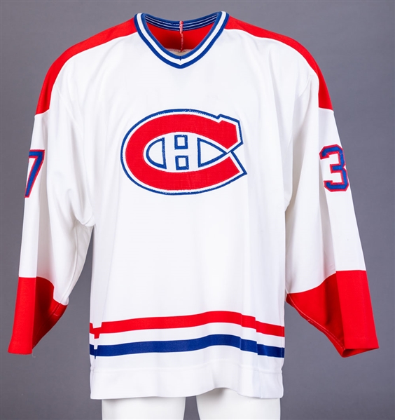Jean-Claude Bergerons Late-1980s Montreal Canadiens Game-Worn Pre-Season Jersey with Team LOA