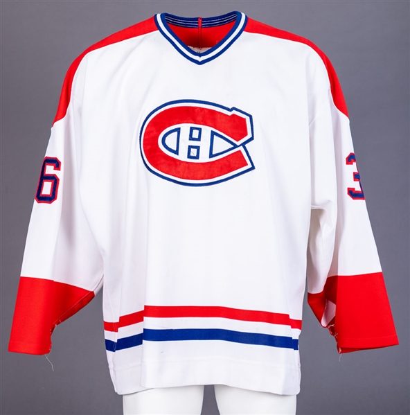 Brabants Mid-to-Late-1990s Montreal Canadiens Game-Worn Pre-Season Recycled #36 Enforcer Jersey Obtained from Team with LOA